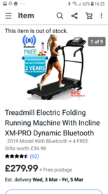 xm pro dynamic treadmill